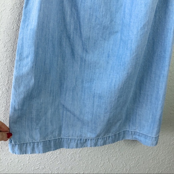 Madewell Azalea Denim Chambray Off Shoulder Casual Dress Size XXS Blue Short - Picture 5 of 9